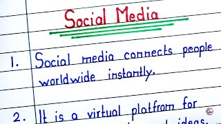 10 lines on social media in english  Social media essay  Essay on social media 10 lines [upl. by Telfer]