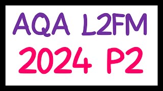 AQA Level 2 Further Maths  Practice Paper 2 2024 [upl. by Gereron]