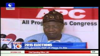 APC Accuses PDP Of Plans To Rig 2015 Polls [upl. by Anigue478]