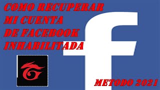 ¿Como recuperar mi cuenta de facebook ¿Como contactar con Facebook Facebook inhabilitado SOLUCION [upl. by Nitz254]