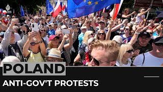 Hundreds of thousands march in Poland antigovernment protests [upl. by Henricks]