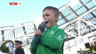 Stevie Mulrooney sings Irelands Call at the Aviva [upl. by Jempty]