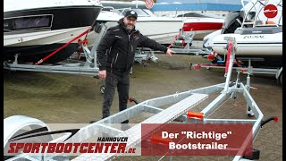 Der quotRichtigequot Bootstrailer und quotLadungssicherendesquot Vergurten des Bootes auf dem Trailer [upl. by Nosilla]