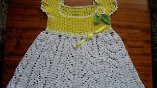 vestido tejido en crochet para bebe 1 año [upl. by Ahsitram524]