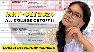 MHTCET All College of Mumbai 😍 with CAP Rounds Cutoff  College List of Mumbai  MHT CET 2024 [upl. by Enelrad393]