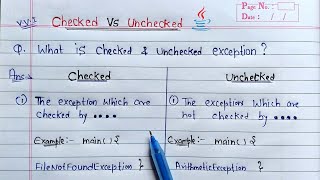 Difference Between Checked and Unchecked Exception  Learn Coding [upl. by Letram]