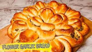 Flower Bread Design flower shaped bread rolls  flower bread recipe  garlic flower bread [upl. by Anelav59]