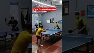 Spin forehand zamzam belajarpingpong latihanpingpong pingpong tabletenis tenismejapemula [upl. by Farny]