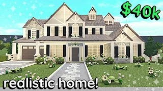 40k Spring Realistic Bloxburg House Build 2 Story Exterior Tutorial [upl. by Homans]