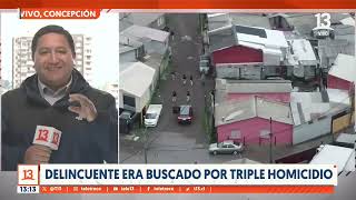 Delincuente buscado por triple homicidio trató de escapar por los techos en Concepción [upl. by Asilem699]