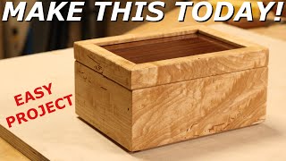 How to Make a Simple Wooden Box with Mortised Hinges [upl. by Yttig481]