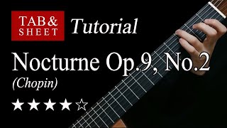 Chopin Nocturne Op9 No2  Guitar Lesson  TAB [upl. by Emalia66]