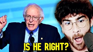 Bernie on Voters Boycotting Kamala for Palestine  Hasanabi reacts [upl. by Juno]