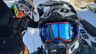 Enduro 2TGang in snow GoPro crash [upl. by Essie135]