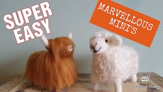 Beginner Needle Felt HIGHLAND COW AND SHEEP  Needle Felted Animals Needle Felting For Beginners [upl. by Laresa]