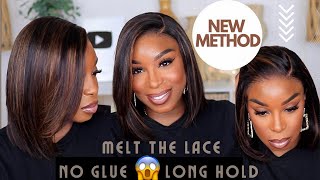 STOP Plucking Your Lace Wigs New Glueless Install Method  Bob Wig ft MyFirstWig [upl. by Parfitt]