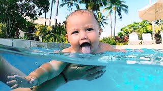 Funniest Moment Go Swimming Of Baby  Funny Baby Videos [upl. by Villada]