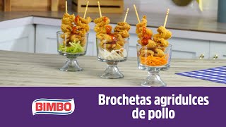 Brochetas agridulces de pollo – Empanizador Crujiente Bimbo [upl. by Leik]