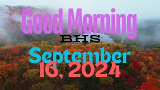 Barberton High School Morning Announcements for Monday September 16 2024 [upl. by Anaihsat]