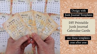 DIY Printable Junk Journal Calendar Cards [upl. by Llirrem]