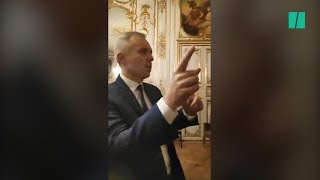 Le gilet jaune Éric Drouet a filmé et diffusé en direct la rencontre avec Rugy [upl. by Annaitat72]