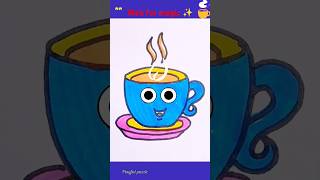 Easy diy kids drawing☕🪄😨diy shorts viralvideo trending reels funny story art drawing kids [upl. by Tatiana886]