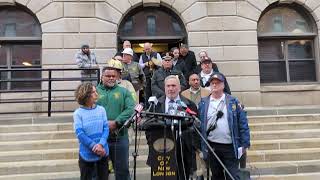 New London mayor holds press conference after historic church collapses [upl. by Faustine]