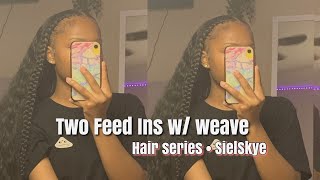 Half Braids Half Down  Feed Ins Quick Weave  NO LEAVE OUT [upl. by Noseaj]