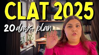 Follow this PLAN in the last 20 days to CLAT 2025  clatpreparation [upl. by Daphie386]