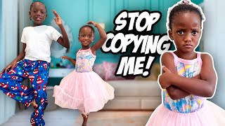 COPYING My Little Sister For 24 Hours GET HEATED [upl. by Morey]