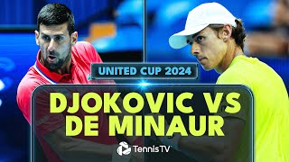 Alex De Minaur STUNS Novak Djokovic  United Cup 2024 Match Highlights [upl. by Ahtebbat947]