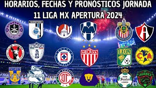 Partidos Y Horarios De La Jornada 11 Del Torneo Apertura Acercandose A La Liguilla [upl. by Ynnek1]