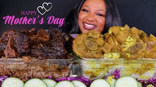 HAPPY MOTHERS DAY  JAMAICAN FOOD MUKBANG  OXTAILS  CURRY CHICKEN [upl. by Ellwood]