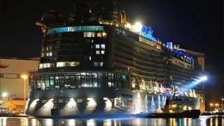 MINIDOKU SPECTRUM OF THE SEAS  Ausdocken bei Nacht auf der MEYER WERFT [upl. by Riocard]