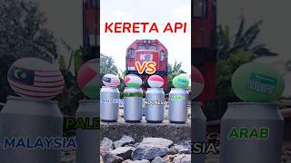 PALESTINA VS INDONESIA VS MALAYSIA VS ARAB VERSI KERETA API keretaapi shorts viralvideo telur [upl. by Ellives]