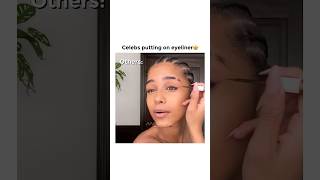 Celebs Putting on Eyeliner vs Ariana Grande💯 Okay Trying This Ariana Hack in My coming Video🤪🫡 [upl. by Leva]