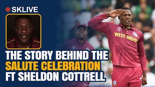 The Story behind the Salute Celebration Ft Sheldon Cottrell  SKLIVE Cricket [upl. by Peterus665]