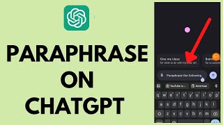 How to Paraphrase on ChatGPT EASY [upl. by Regan74]