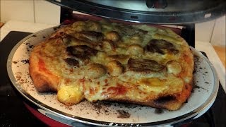 Pizza in a pizza maker with tomato sauce cheese fillet of pork mushrooms amp béarnaise sauce [upl. by Blinni]