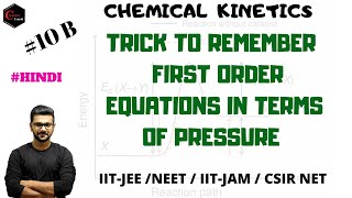 CHEMICAL KINETICS  TRICK TO REMEMBER 1st ORDER EQUATION IN TERMS OF PRESSURE  FIRST ORDER [upl. by Neirad]