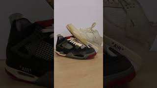 Sail vs Bred OffWhite Air Jordan 4  kotd sneakers offwhite virgilabloh [upl. by Anilra]