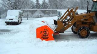 580SL Backhoe Pushing snow Snow Pusher [upl. by Eidurt586]