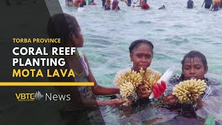 Students engage in coral reef planting project on mota lava  Torba province  VBTC News [upl. by Arretnahs]