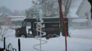 UPS Truck stuck snow storm Spokane WA Part 1 [upl. by Nohpets]