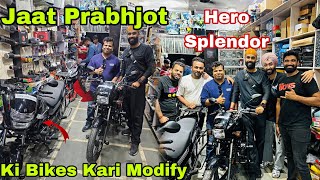 Jatt Prabhjot ki Bikes Kari tagdi Modify  HERO SPLENDOR Touring Ready  Vlog with jattprabhjot [upl. by Nodnas]