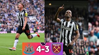 Newcastle vs West Ham 43 EPL highlights 2024  Isak double  Barnes Double  Newcastle COMEBACK [upl. by Nooj302]