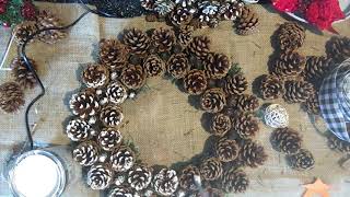 21 December 2020 late DIY Christmas 🎄 pinecone wreath video [upl. by Lacombe]