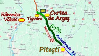 Autostrada A1 Pitești  Curtea de Argeș  Tigveni Stadiul lucrărilor [upl. by Rednasyl]