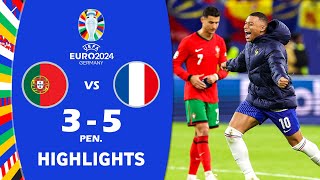 PortogalloFrancia 00 Pen 35 Highlights  Quarti di finale  UEFA Euro 2024 [upl. by Aneekahs516]