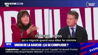 Linsoumise Alma Dufour climatise Valls et tout le plateau de BFM à propos du RN [upl. by Hgielek422]